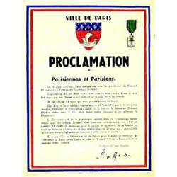 Ville de Paris - Proclamation "Parisiennes, Parisiens, - Le 18 juin prochain, Paris inaugurera, s...