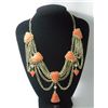 Image 1 : 550CTW ORANGE CURTAIN BRASS NECKLACE;