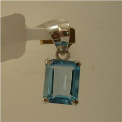 9.50 CTW BLUE TOPAZ PENDANT .925 STERLING SILVER