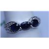 Image 1 : 15.95 CTW SAPPHIRE AND DIAMOND RING .925 STERLING SILVE