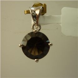 8.00 CTW SMOKEY TOPAZ PENDANT .925 STERLING SILVER