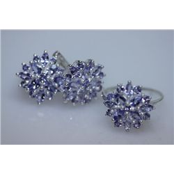 43.64 CTW TANZANITE SET .925 STERLING SILVER