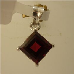 7.25 CTW GARNET PENDANT .925 STERLING SILVER