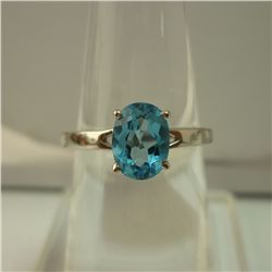 10.75 CTW BLUE TOPAZ RING .925 STERLING SILVER