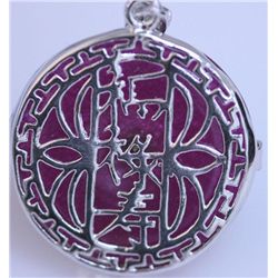 PURPLE JADE BRASS NECKLACE