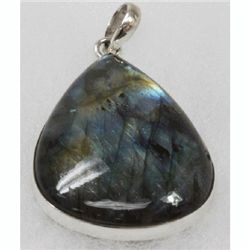 Natural 24.44g Semi-Precious Pendant .925 Sterling