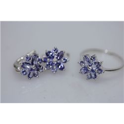 28.02 CTW TANZANITE SET .925 STERLING SILVER