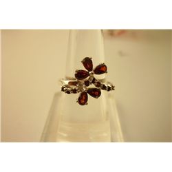 17.45 CTW Garnet Ring .925 Sterling Silver