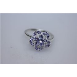 13.70 CTW TANZANITE RING .925 STERLING SILVER