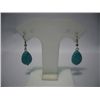 Image 1 : TEARDROP BLUE TURQUISE DANGLING EARRINGS