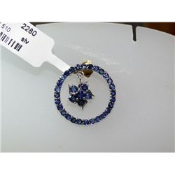 12.55 CTW SAPPHIRE PENDANT .925 STERLING SILVER