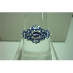 12.00 CTWTANZANITE ring .925 STERLING SILVER