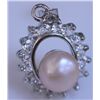 Image 1 : PEACH PEARL AND CZ PENDANT