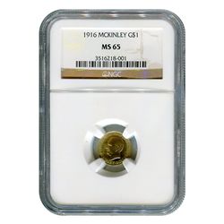 Certified $1 Gold Commemorative McKinley 1916 MS65 NGC