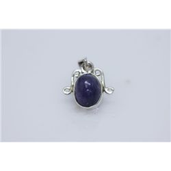 NATURAL 15.40 CTW TANZANITE OVAL CUT PENDANT .925 STERL