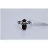 Image 1 : 13.00 CTW GARNET OVAL RING .925 STERLING SILVER