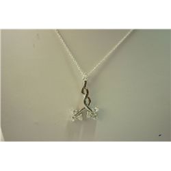 24.00 ctw Pendant and CZ with  chain .925 Sterling Silv