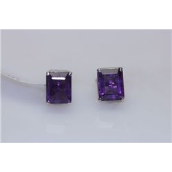 20.45 CTW AMETHYST EARRING .925 STERLING SILVER