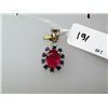 Image 1 : 10.25 CTW RUBY AND SAPPHIRE PENDANT .925 STERLING SILVE