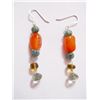 Image 1 : NATURAL 34.65 CTW EMERALD, SEMIPRECIOUS EARRING .925 ST