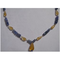 Natural 63.40ct Tanzanite/Semi Precious Necklace .925 S