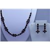 Image 1 : 161.75 CTW GARNET NECKLACE AND EARRING SET .925 STERLIN