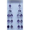 Image 1 : 28.75 CTW AMETHYST EARRINGS .925 STERLING SILVER