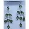 Image 1 : 23.00 CTW PERIDOT EARRINGS .925 STERLING SILVER