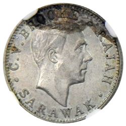 SARAWAK: Charles V. Brooke, rajah, 1917-1946, AR 10 cents, 1920-H