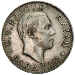 SARAWAK: Charles V. Brooke, rajah, 1917-1946, AR 10 cents, 1920-H