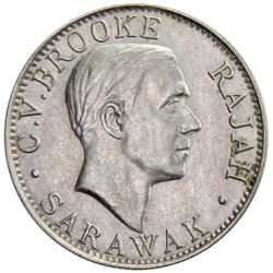 SARAWAK: Charles V. Brooke, rajah, 1917-1946, AR 20 cents, 1927-H
