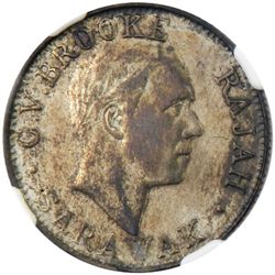 SARAWAK: Charles V. Brooke, rajah, 1917-1946, AR 20 cents, 1927-H