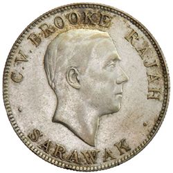 SARAWAK: Charles V. Brooke, rajah, 1917-1946, AR 50 cents, 1927-H