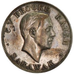 SARAWAK: Charles V. Brooke, rajah, 1917-1946, AR 50 cents, 1927-H