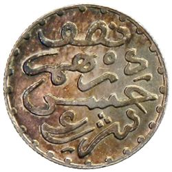 MOROCCO: Moulay al-Hasan I, 1873-1894, AR 1/2 dirham, Paris, AH1299