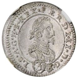 AUSTRIA: Ferdinand II, 1619-1637, AR 3 kreuzer, Graz, 1626