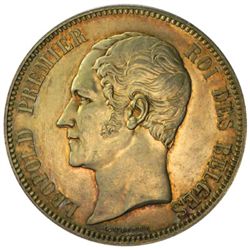 BELGIUM: Leopold I, 1831-1865, AR 5 francs, 1853