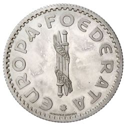 EUROPE: AR 5 europinos, 1952, Bruce-X17, Europino coinage, mintage of 300 pieces, hairlined, proof