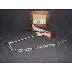 MARILYN MANSON STAGE SHOW PROP 1 SEVERED BLOODY BODY PARTS ON MEAT HOOKS