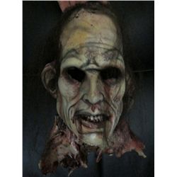 WEARABLE ROTTEN ZOMBIE HEAD WITH DANGLING FLESH HAUNT & HALLOWEEN PROP