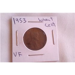 1953 VF Wheat Cent