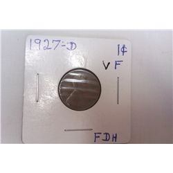 1927D VF Wheat Cent