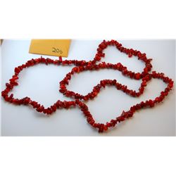 Natural Red Coral Chip Necklace