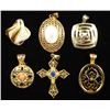 Image 1 : Lot of 6 Sterling Silver With Gold tone Overlay  Pendants