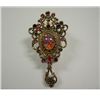 Image 1 : VINTAGE COVENTRY PIN-BROOCH, FAUX OPAL IN PINKS AND GREENS