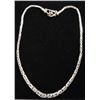 Image 1 : VINTAGE STERLING SILVER WOVEN NECKLACE WITH TOGGLE CLASP.  18" LONG