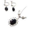 Image 2 : VINTAGE DIXELLE STERLING SILVER PENDANT & SCREWBACK EARRINGS, CIRCA 1970'S