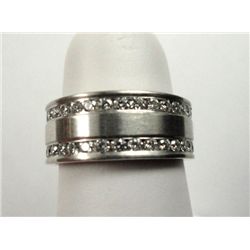 Benchmark 14K White Gold Eternity Band with Diamonds, Size 6  1/2
