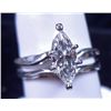 Image 1 : 14K WHITE GOLD DIAMOND RING, MARQUISE SHAPE APPROX. .85 CT  DIAMOND IS WHITE!