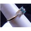 Image 2 : BEAUTIFUL 14K YELLOW GOLD DIAMOND AND BLUE TOPAZ RING, SIZE 7, PRE-OWNED